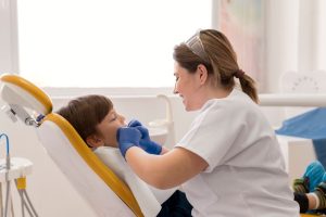 baby get its first dental exam